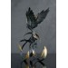 Handmade Phoenix Statue bird made of air clay. Black and gold bird