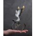 Handmade Phoenix Statue bird made of air clay. Black and white bird
