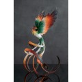 Handmade Phoenix Statue bird made of air clay. Fire bird