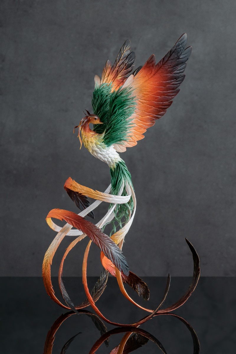 Phoenix statue fire bird by handmade 