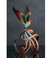 Handmade Phoenix Statue bird made of air clay. Fire bird