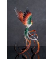 Handmade Phoenix Statue bird made of air clay. Fire bird