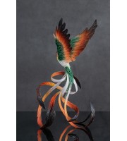 Handmade Phoenix Statue bird made of air clay. Fire bird