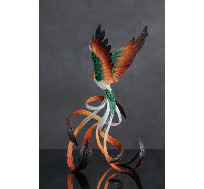 Handmade Phoenix Statue bird made of air clay. Fire bird