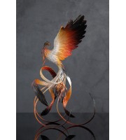 Handmade Phoenix Statue bird made of air clay. Fire bird