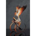 Handmade Phoenix Statue bird made of air clay. Fire bird