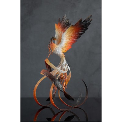 Handmade Phoenix Statue bird made of air clay. Fire bird