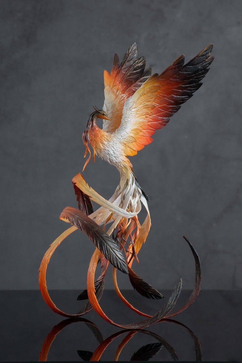 Phoenix statue fire bird by handmade 