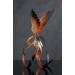 Handmade Phoenix Statue bird made of air clay. Fire bird