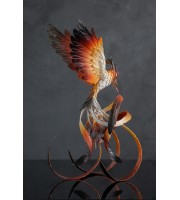 Handmade Phoenix Statue bird made of air clay. Fire bird
