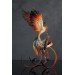 Handmade Phoenix Statue bird made of air clay. Fire bird