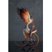 Handmade Phoenix Statue bird made of air clay. Fire bird