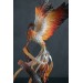 Handmade Phoenix Statue bird made of air clay. Fire bird