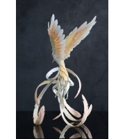 Handmade Phoenix Statue bird made of air clay. White bird