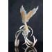 Handmade Phoenix Statue bird made of air clay. White bird