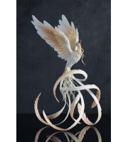 Handmade Phoenix Statue bird made of air clay. White bird