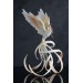 Handmade Phoenix Statue bird made of air clay. White bird