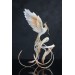 Handmade Phoenix Statue bird made of air clay. White bird