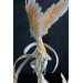 Handmade Phoenix Statue bird made of air clay. White bird