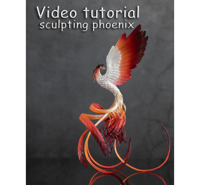 Tutorial how to sculpt phoeniх bird by air clay. 