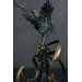 Handmade Phoenix Statue bird made of air clay. Black and gold bird