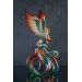 Phoenix Statue bird with blue butterfly made of air clay. Fire bird