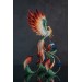 Phoenix Statue bird with blue butterfly made of air clay. Fire bird