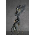 Handmade Phoenix Statue fire bird made of air clay.