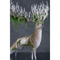 Handmade White stag statue, handmade One-of-a-kind 