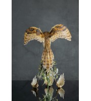 Owl with a fire butterfly