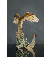 Owl with a fire butterfly
