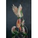 Phoenix Statue bird with fire butterfly made of air clay. Fire bird