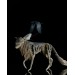  Sculpture wolf with a crow. Handmade from air-dry clay