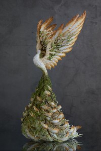 Collectible Phoenix Statue bird made of air clay. Fantasy OOAK Collectible Phoenix Statue bird made of air clay. Fantasy OOAK