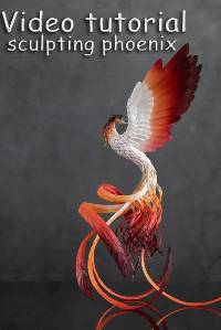 Video tutorial how to sculpt phoeniх bird by air clay Video tutorial how to sculpt phoeniх bird by air clay