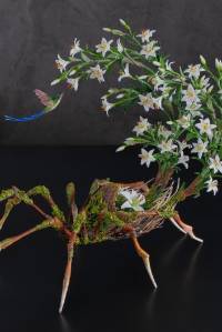 Collectible Handmade spider sculpture with lilies