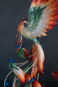 Phoenix with blue butterfly Phoenix with blue butterfly